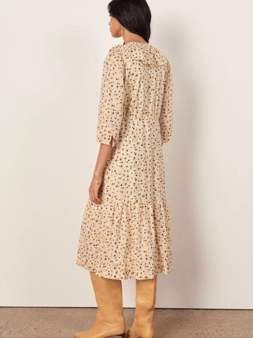 Ba&sh Bowie Cotton Printed Midi Dress Cottagecore Size Medium